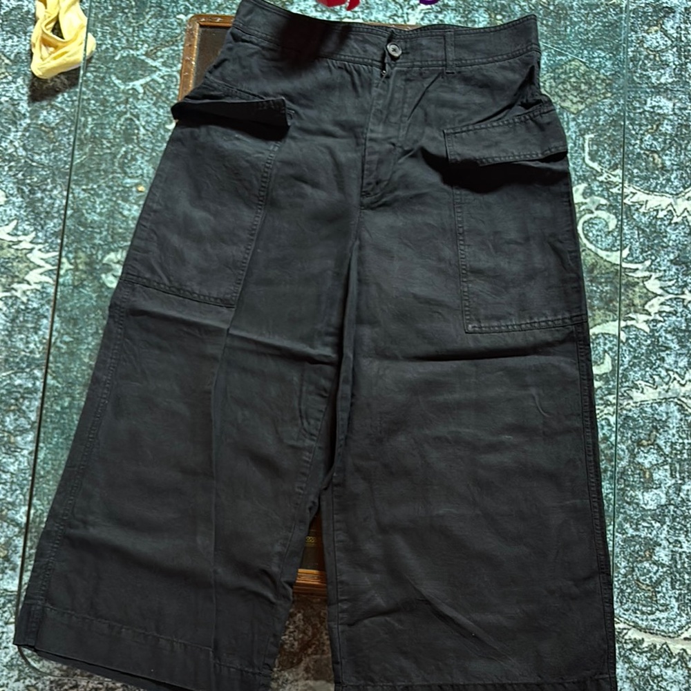 Wide Leg Black Cargo Pants